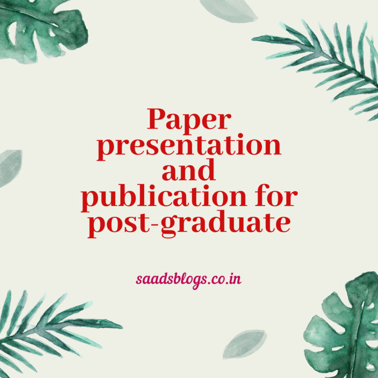 Paper presentation and publication for postgraduates.